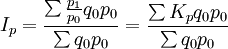 I_p=frac{sumfrac{p_1}{p_0}q_0p_0}{sum q_0p_0}=frac{sum K_pq_0p_0}{sum q_0p_0}