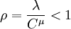 rho=frac{lambda}{C^mu}<1